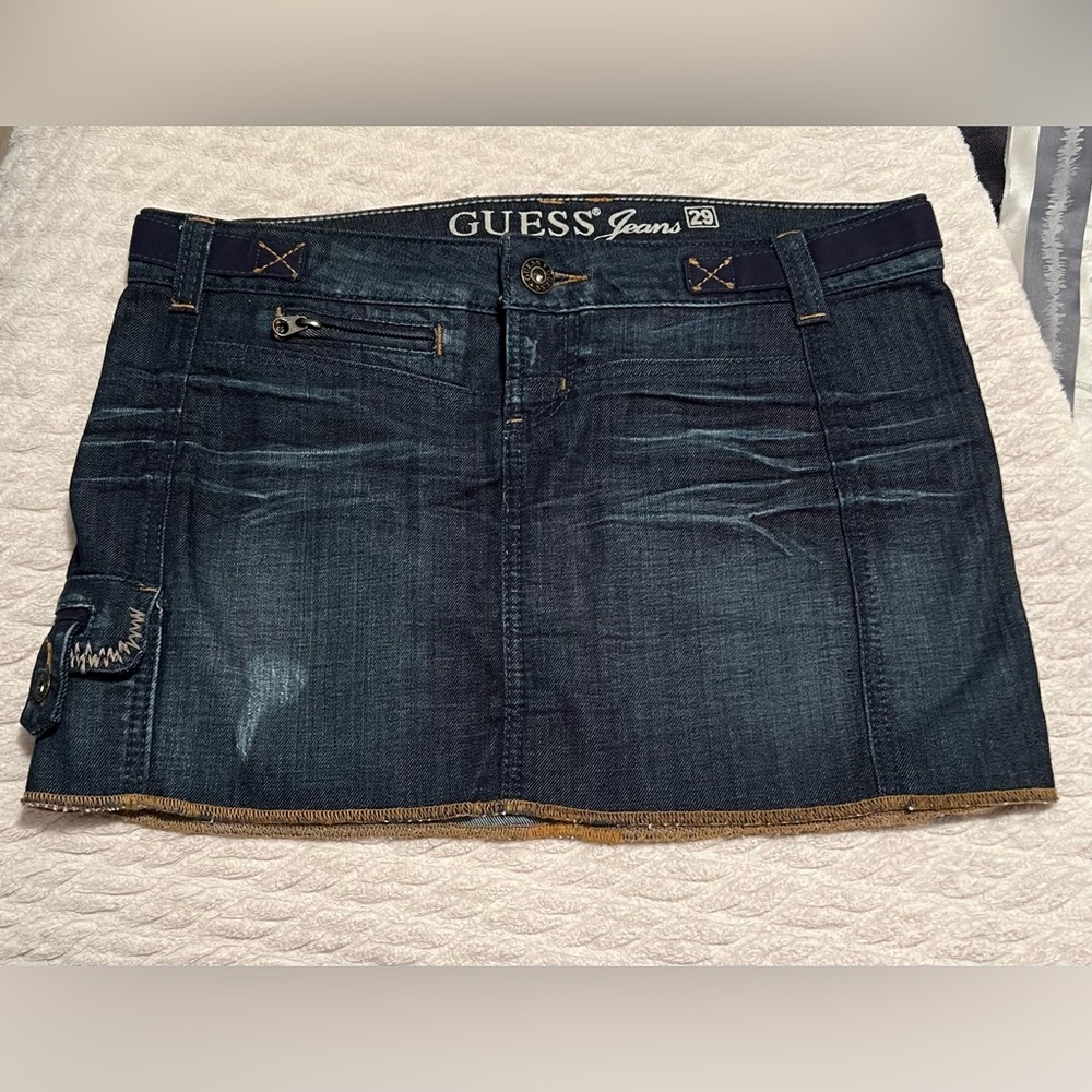 GUESS Women's Denim Mini Skirt - Blue